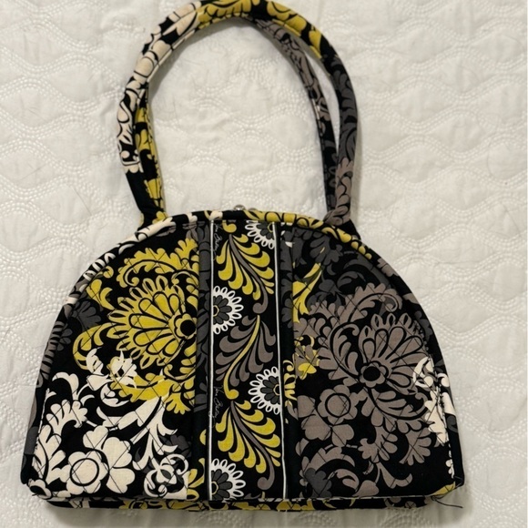 Lovely Vera Bradley Eloise Kiss lock RETIRED satchel black/yellow/tan/white - Picture 4 of 13